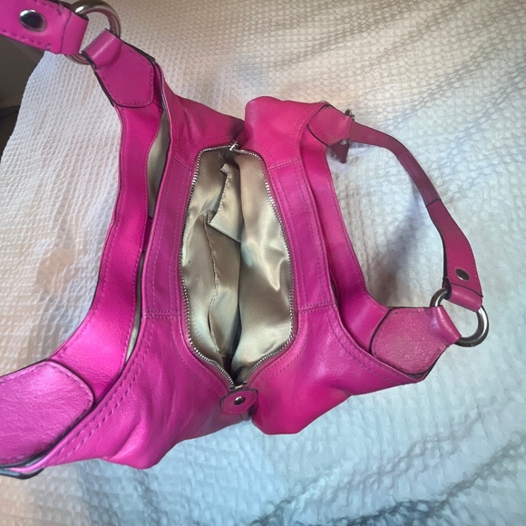 Coach Pink Leather Shoulder Bag | Slouchy Tote | Silver Hardware - Picture 5 of 6